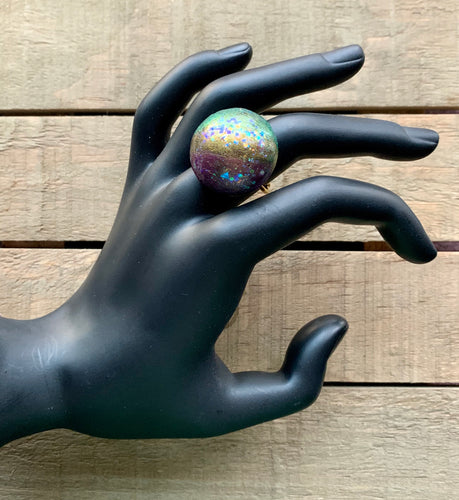 Muddy-Gras Sparkle Sphere Ring